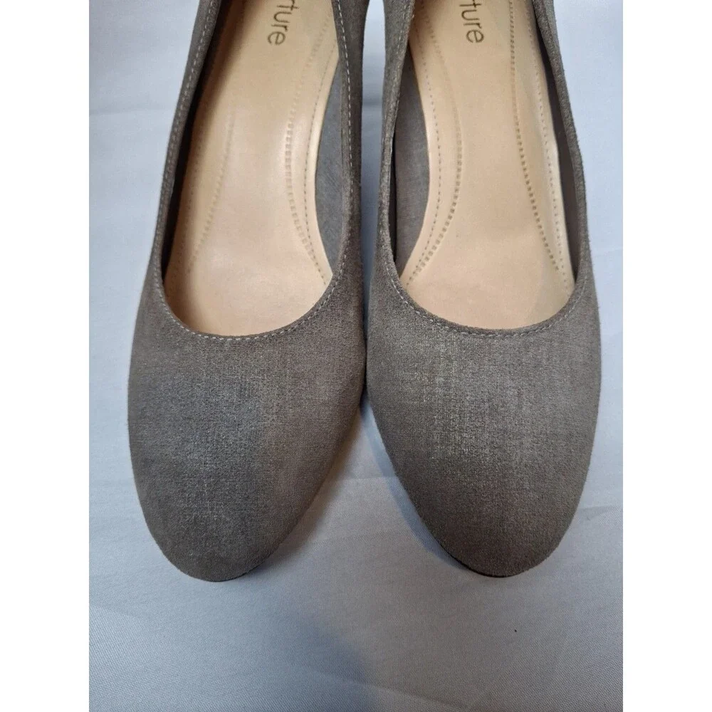 NURTURE Women's Brown Suede Chunky Block Heels Pumps Shoes Size 7